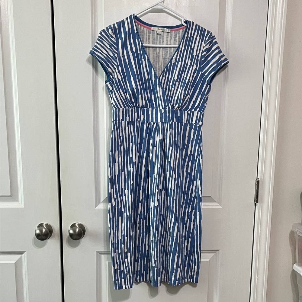 Boden Jersey Knit Faux Wrap Empire Waist Midi Dress Sz 4 - Picture 1 of 6
